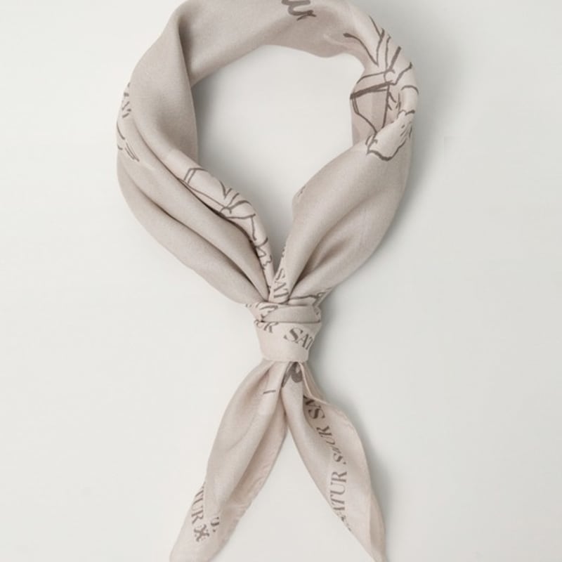 SATUR Angel Silk Scarf_Brown