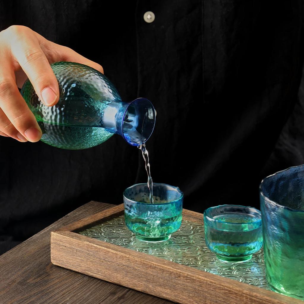GLASKEY for Sake Cold Sake 1 310ml 4 Sake and 1 Cold Sake Made of This Tokkuri Is Perfect for Both Cold and Hot A Perfect or Birthday Gift