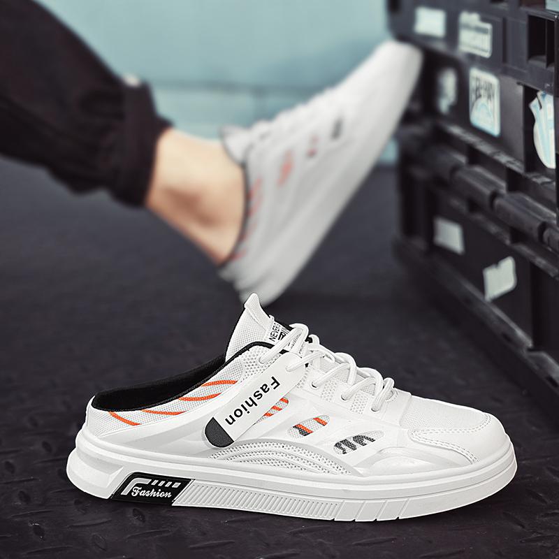 New Men's Comfortable Sneakers Casual Shoes Breathable Trend Comfortable Summer Breathable Slip-on Half Slippers Sneakers