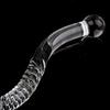 Double Ended Crystal White Pyrex Glass Dildo Artificial Penis Granule Spiral G Spot Massager Adult Game Sex Toys for Woman Gay