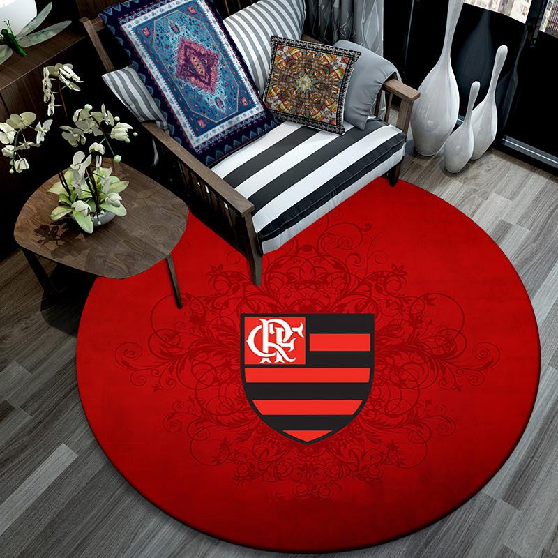 Clube De Regatas Do Flamengo Round Area Rug,Carpet Rug for Living Room Bedroom Sofa Playroom Decor,Non-slip Floor Mat