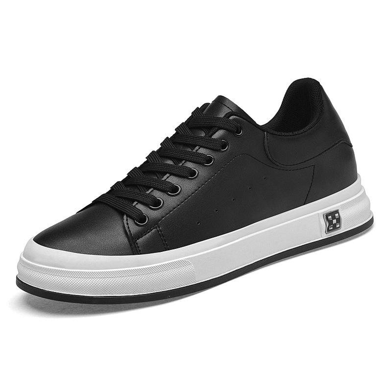 Sneakers da Uomo Bianche Traspiranti alla Moda con Lacci - Aumento Altezza Invisibile 8CM - Disponibili Taglie Grandi
