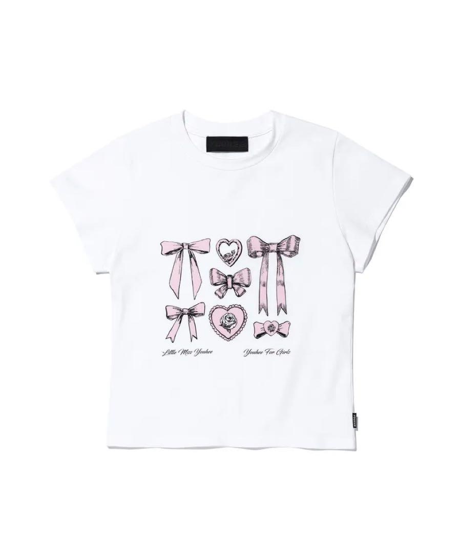 

[USED] YOUHEE RIBBON GRAPHIC CROP T-SHIRTS