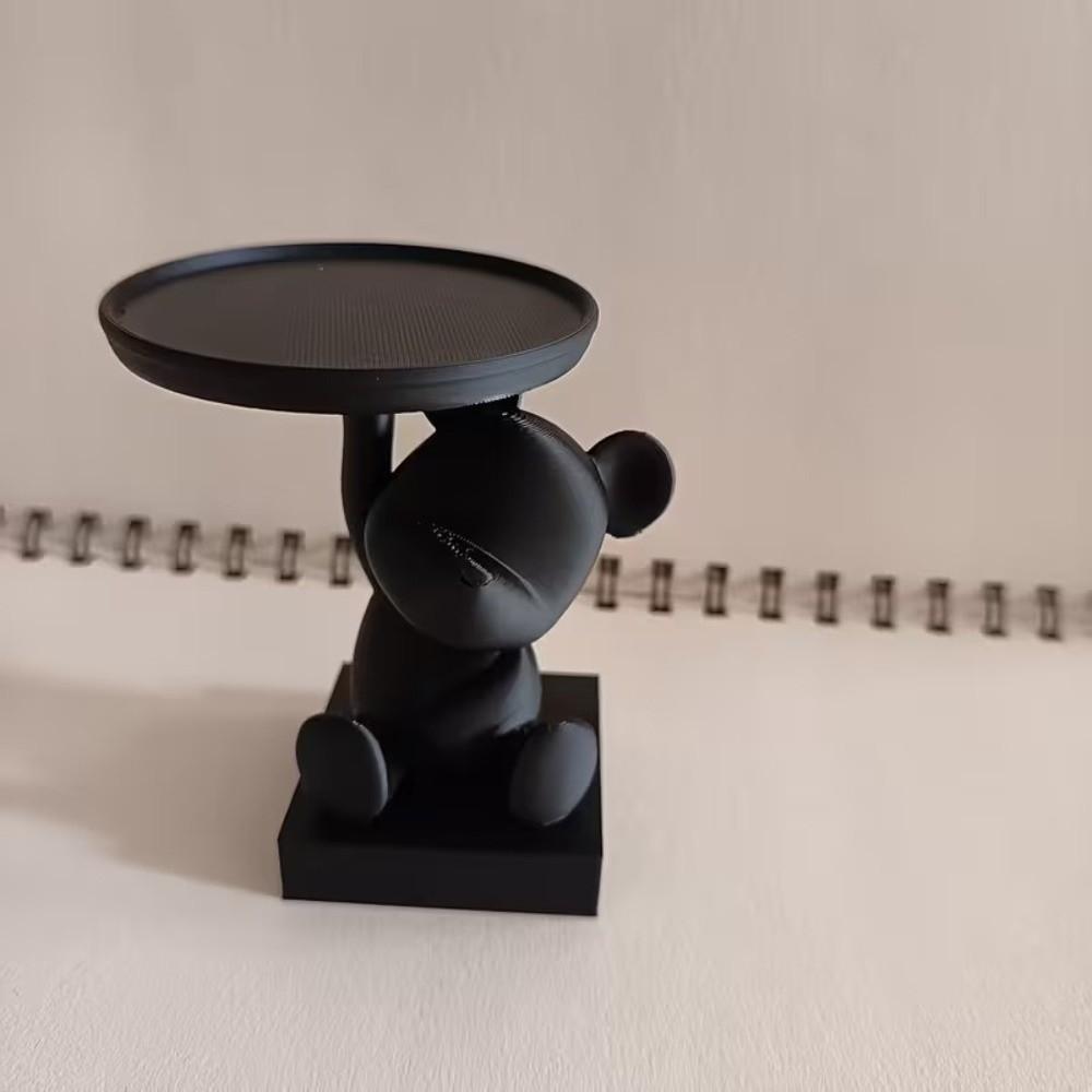Exquisite Funny Bear Storage Tray Decorations Creative 3D Printing Ornaments Multi-functional Jewelry Display Holder Home Decor
