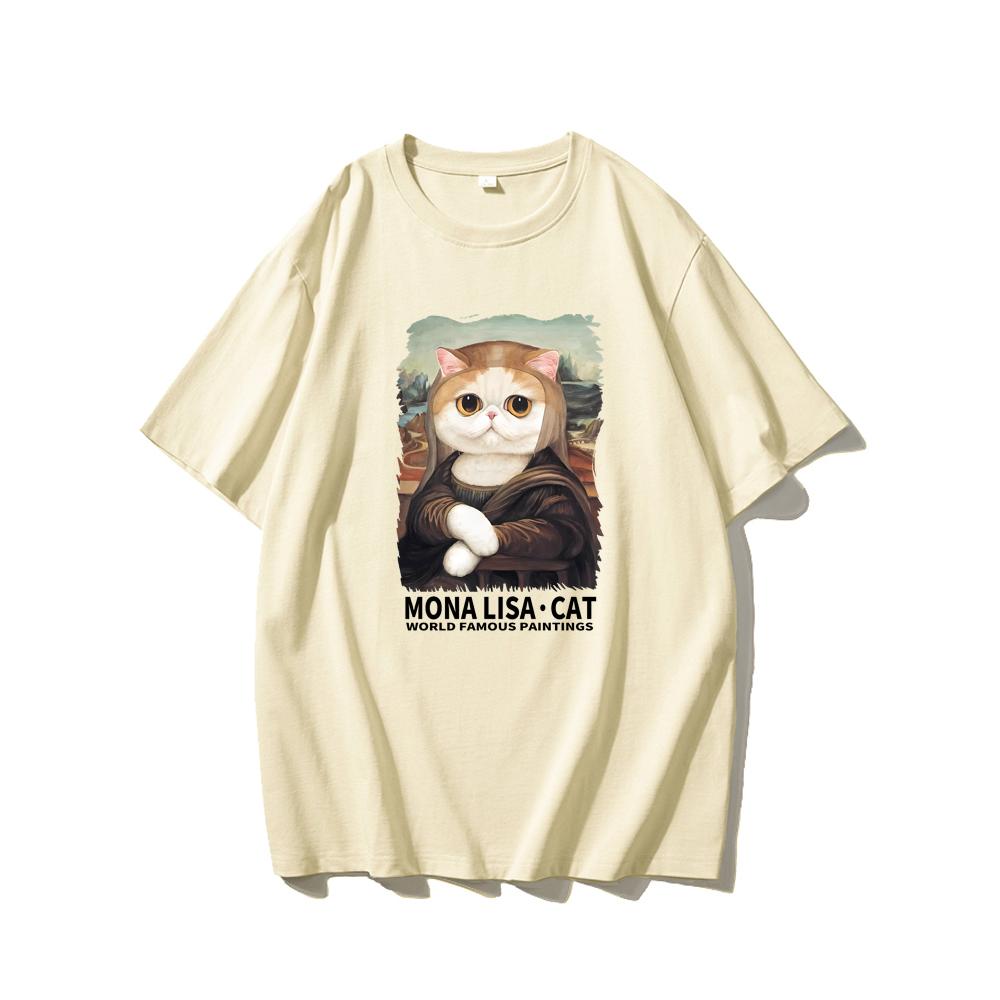 

Cute Fun Cat Men s Printed Short Sleeve Summer Casual Versatile Street Atmosphere T-Shirt Cool Breathable Oversized Top S