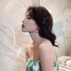 Korean S925 Silver Star & Crescent Asymmetrical Earrings
