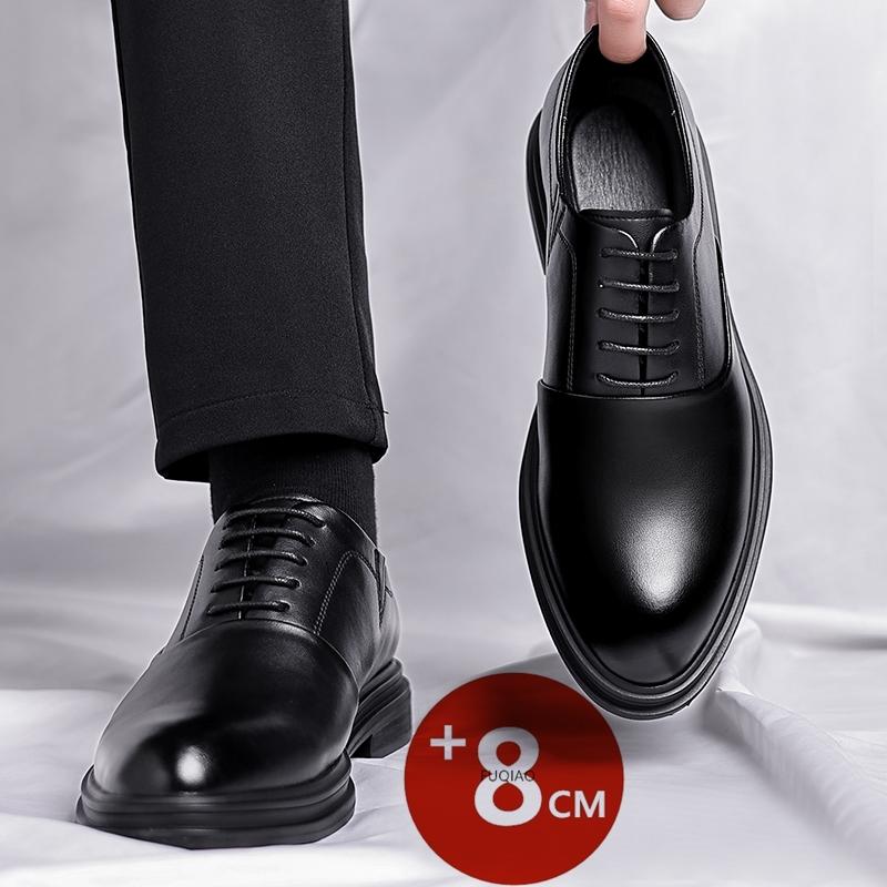 Fashion 3/6/8cm Heel Elevator Leather Shoes for Men Spring Autumn Classic Business Luxury Oxfords Height Increase Footwear Suit Shoes