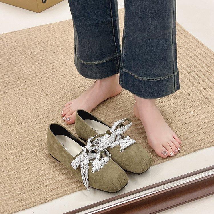 Vintage Design Sensibility Women's Shoes Spring 2025 New Style Korean Version Mary Sandals Mid-High Heel Casual Ladies Footwear