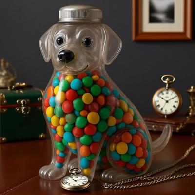 Animal-Shaped Candy Jar Airtight Storage Jar with Lid Cute Transparent Cat Dog Design Snack Jar for Kitchen Countertop Cabinet
