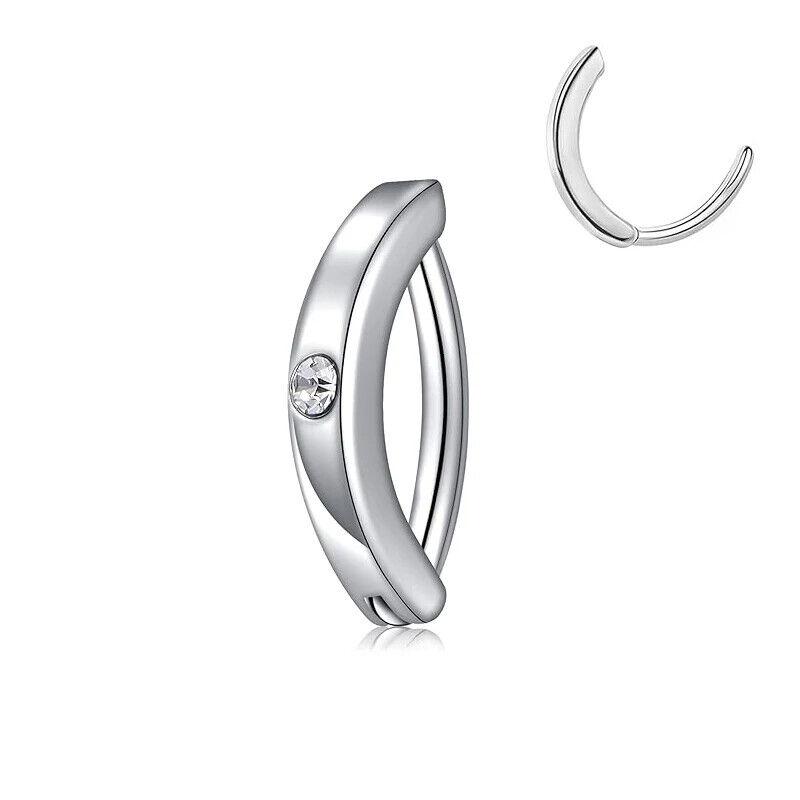 14G Belly Button Ring for Women Surgical Steel CZ Clicker Ball Belly Piercing Ring Simple Reverse Navel Rings Body Jewelry