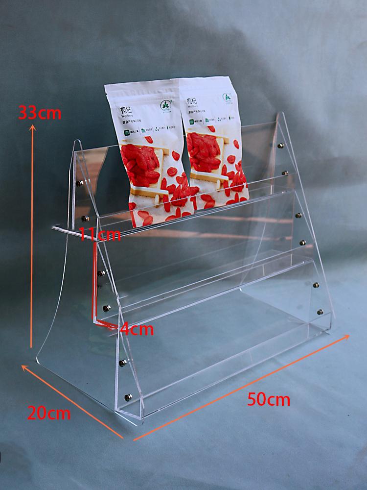 Clear Acrylic Display Stand Snack Shelf Mask Perfume Storage Rack Food Ladder Shelf Supermarket Cigarettes Book Magazines Holder