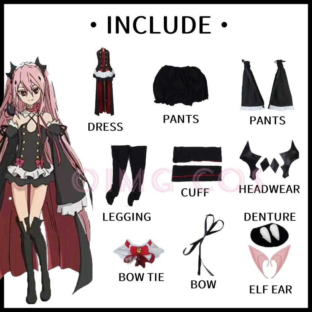 Seraph Of The End Krul Tepes Cosplay Costume Uniform Wig Anime Chinese Style Halloween Costumes Game Opulent Splendor