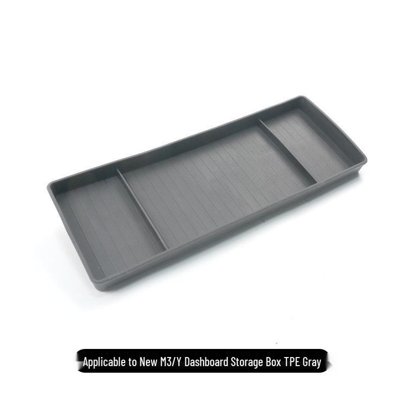 Armaturenbrett-Aufbewahrungsbox für überarbeitetes Model 3, komplett aus TPE, Halterung für ETC Autozubehör