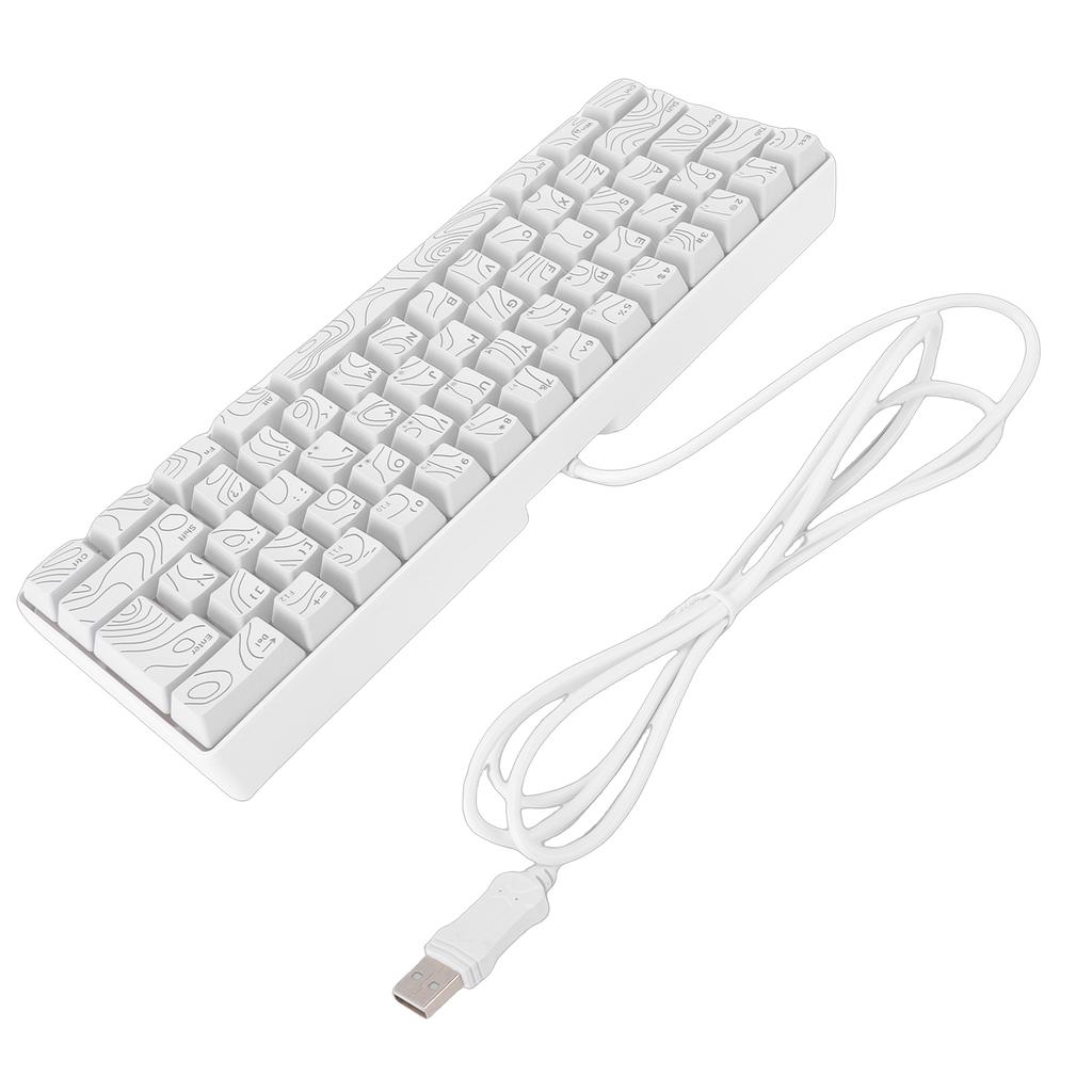 Wired Keyboard Ergonomic Design RGB Gaming Keyboard 61 Keys 60% PC Mechanical Keyboard RGB Backlit USB Interface Type