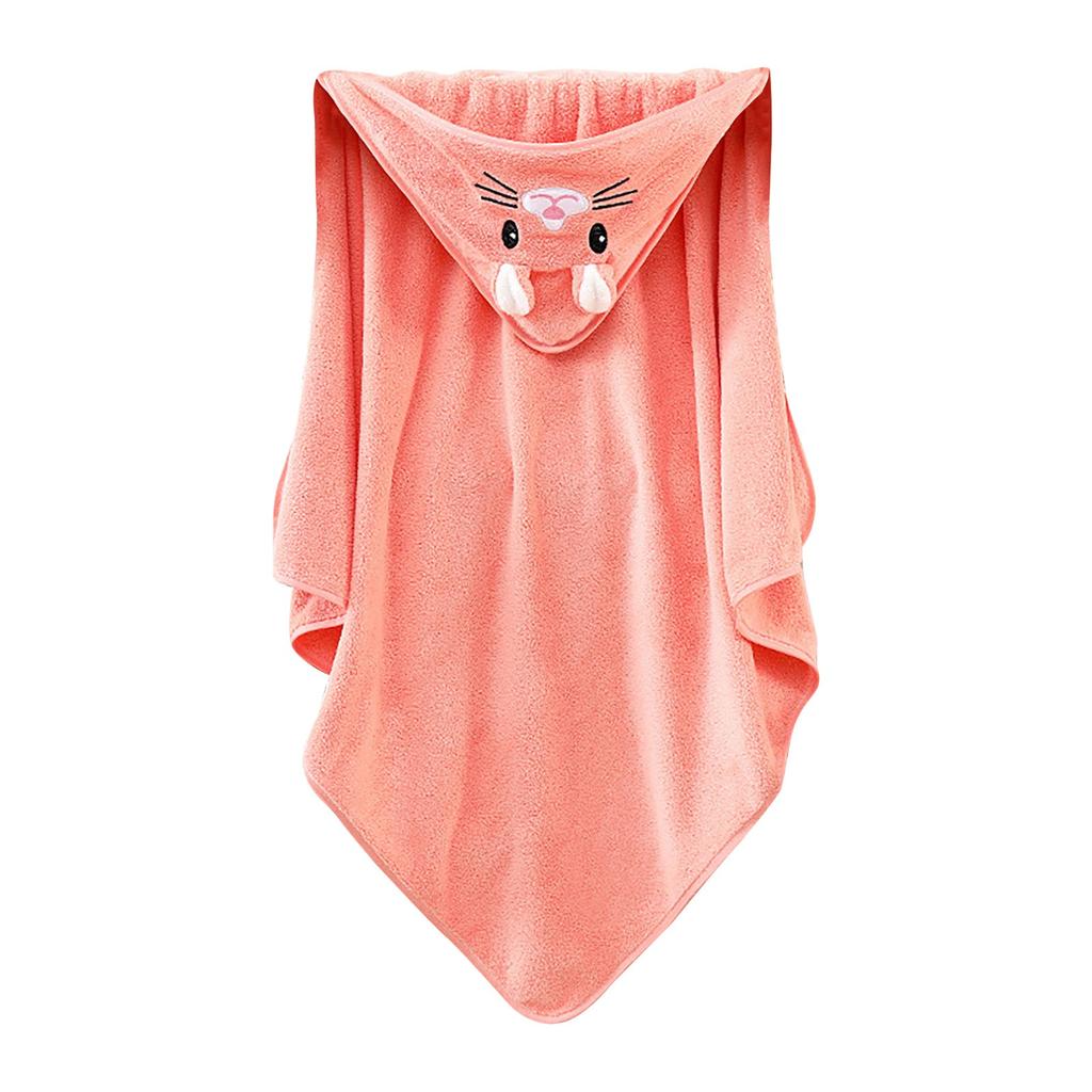 Baby Hooded Bath Towel Swaddle Soft Cartoon Coral Fleece Blanket Cloak Absorbent Quick-drying Infant Swaddle Towel Home