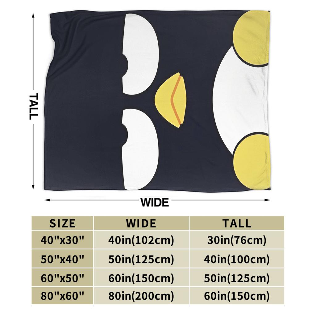 Kawaii Black Penguin Blanket Bad Badtz Maru Super Warm Pattern Plush Throw Blanket For Couch Bed Flannel Bedspread Bed Cover
