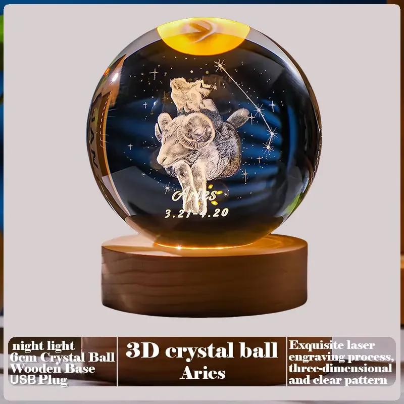 Dárek na Valentýna 2025 3D Růže Křišťálová koule Laserové gravírování Domácí ozdoba Řemesla Stolní dekorace Narozeninový Dárek ke Dni matek