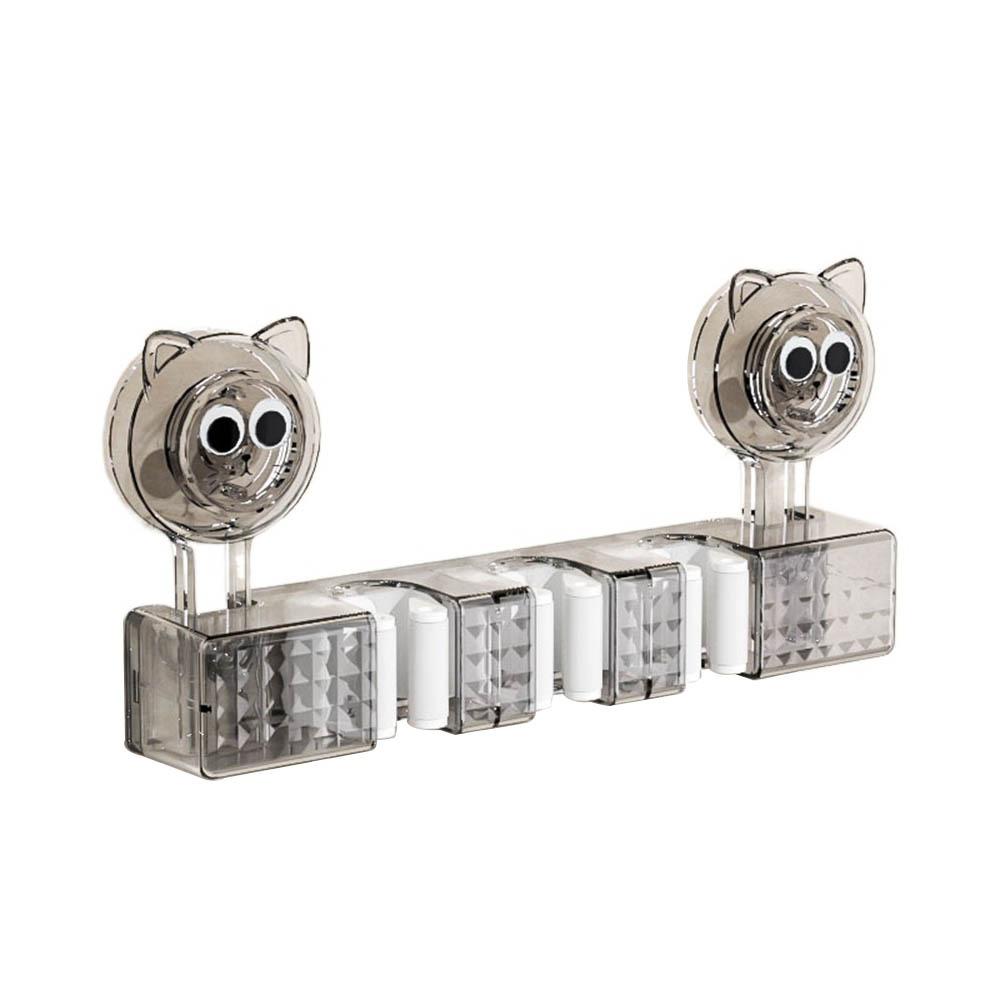 

Punch Free Broom Hanger Wall Mounted Mop Clip Rack Durable Suction Cup Mop Clamp Bathroom сірий/прозорий