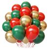 50pcs 12 Inch Christmas Balloons In Red, Green, and Gold Latex, Used for Decorating Christmas and Birthday Parties