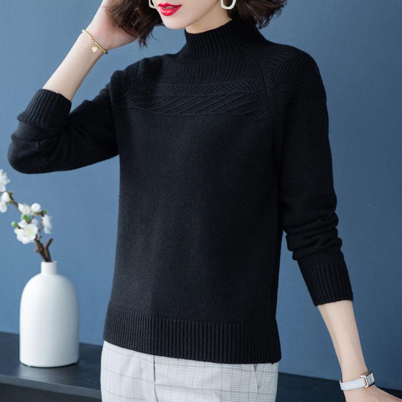 Sweater Women's Autumn and Winter Pullover Half Turtleneck Top Korean Version Wild Knit Sweaters Women Clothes Fashion