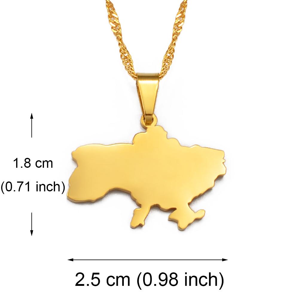 Ukraine Karte Anhänger Halskette Ukrainischer Schmuck Geschenke #212921
