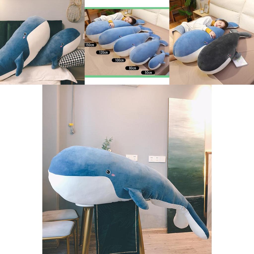 Giant Whale Plush Toy Pillow Soft And Squishy Ocean Animal Stuffed Doll For Kids Handcrafted With Care