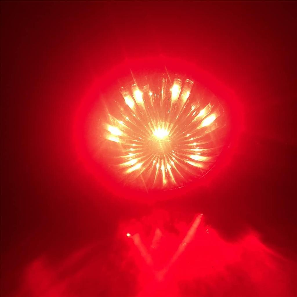 1PC Vintage Universal Chrome Motorcycle Rear Light LED Lamp Steel Red Lens Round Motorbike ATV Tail Brake Indicator