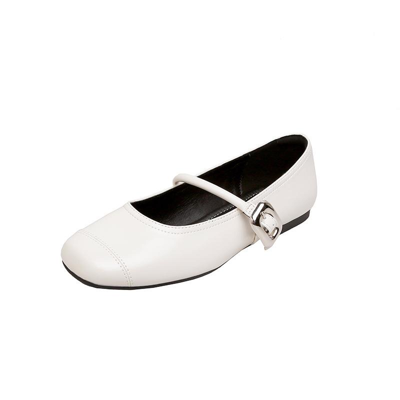 [The same style as Grape Mom] 35mm inner height increase~ super soft French square buckle flat ballet shoes women's Mary Jane single shoes