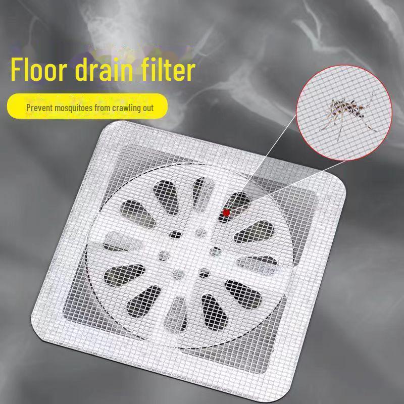 

Anti-Insect Self-Adhesive Floor Drain Hair Filter for Bathroom and Kitchen 10x10 cm