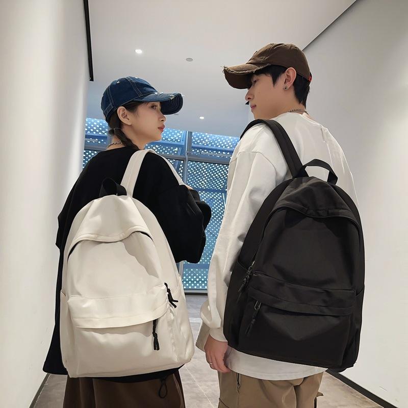 Schoolbag Korean Version of the New Solid Color Backpack, Fashionable, Simple and Large-capacity Backpack for Junior High School Students, Popular