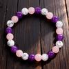 Purple Amethyst Rose Quartz White Howlite Beaded Bracelet Sweet Fashion Jewelry For Women Daily Wear Gift