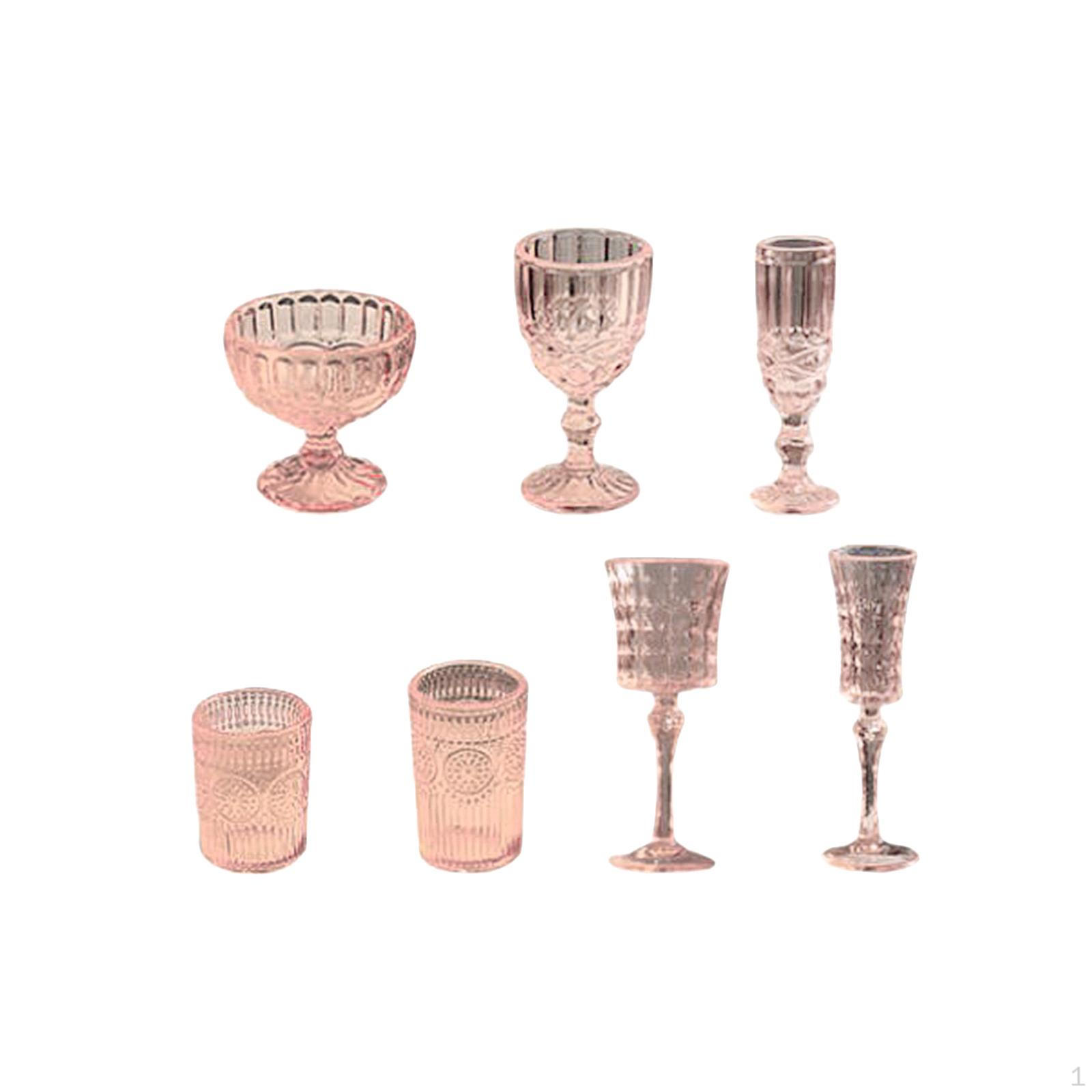 7 Pieces 1/6 Miniature Dollhouse Cups Kitchen Set Decoration Life Scene Drinks