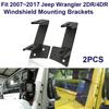 Double-layer Work Light Bracket Dual A-Pillar Light Brackets Dual Lower LED Work Light Mounts Kit for 07-17 Jeep Wrangler JK/JKU