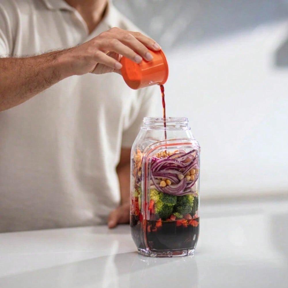 Kahvaltı Meyve Saklama Kutusu Sızdırmaz Bölmeli Salata Kutusu Sebzelik Kap Salata Kavanozları Salata Kapsülü Yeniden Kullanılabilir Plastik Tazeliği Korur