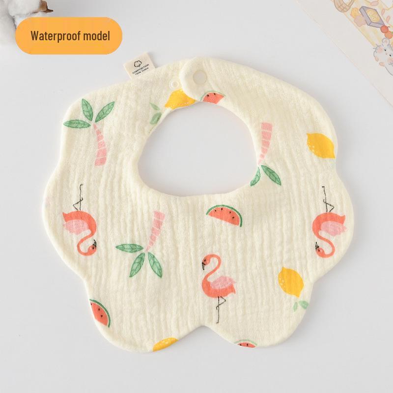 Korean-Style Cartoon Cotton Baby Bib – Waterproof, A-Class Saliva Towel