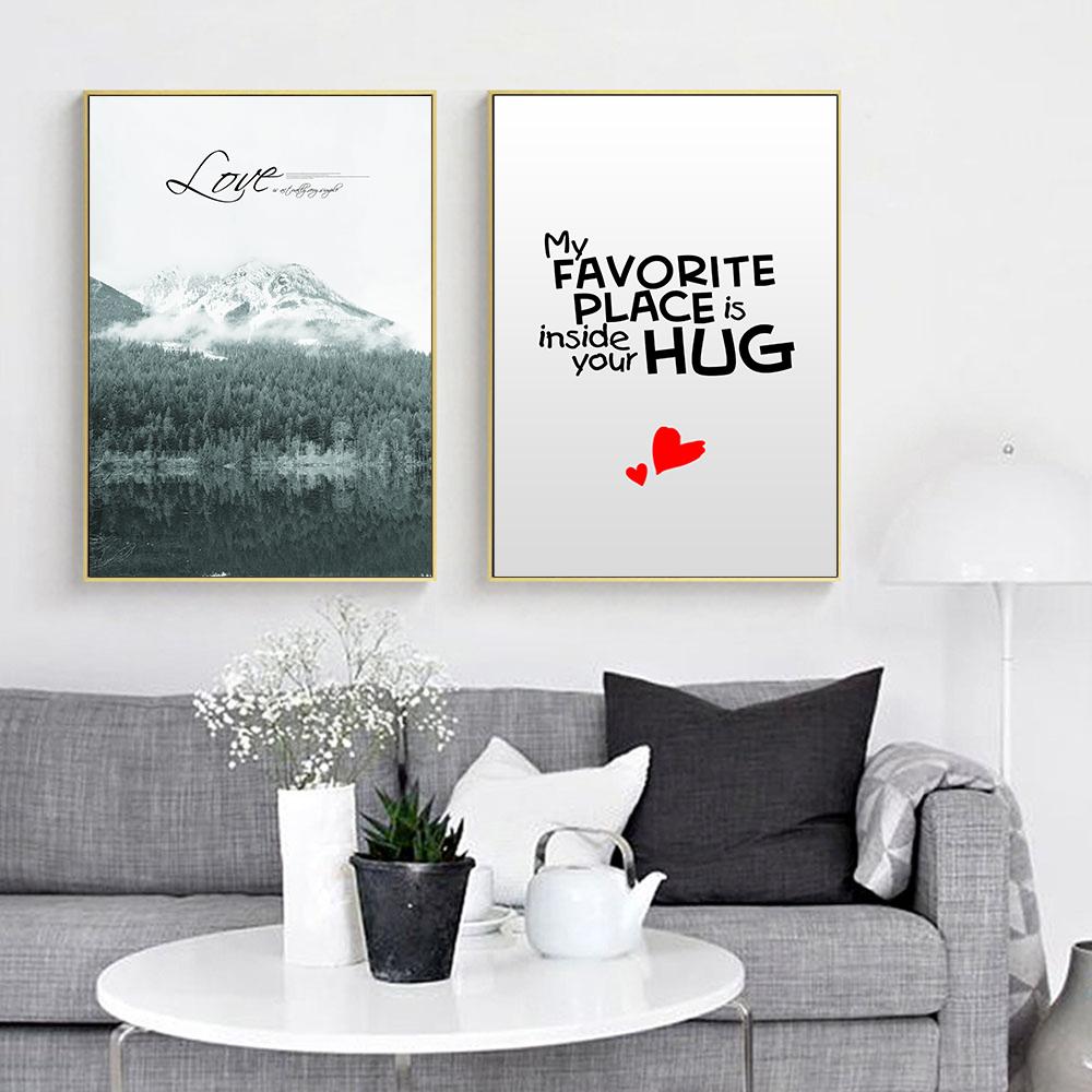 Iceberg Forest Lake Landscape Canvas Motivational Poster Wall Art Print Painting Nordic Style Wall Picture Scandinavian Home