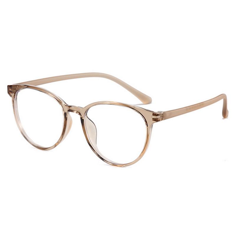 

TR1168 Retro Oval Frame Glasses Prescription Near Sighted Blue Light Blocking High-Quality TR90 myopia -4.25