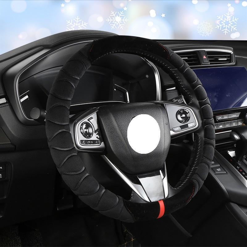

Soft Plush Car Steering Wheel Cover For Warmth In Autumn/winter Stylish Short Plush Car Interior Handle Wholesale StyleB