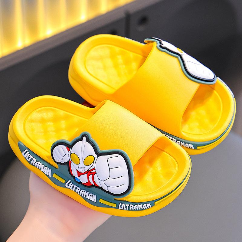 Ultraman Boys' Summer Indoor Non-Slip Bathroom Shower Slippers for Boys, Large and Small Sizes, Home Children's Slippers