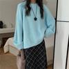 Lazy wind round neck pullover sweater women's autumn and winter new loose and thin soft waxy outer knitted sweater top