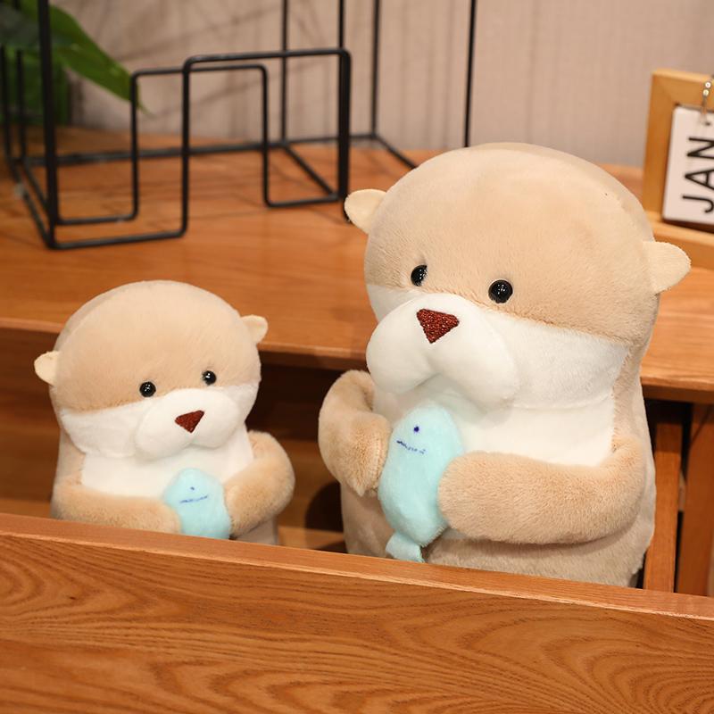 Cute Otter Plush Toy Holding A Fish Otter Plush Keychain Daily Life Bag Hanging As A Christmas Gift