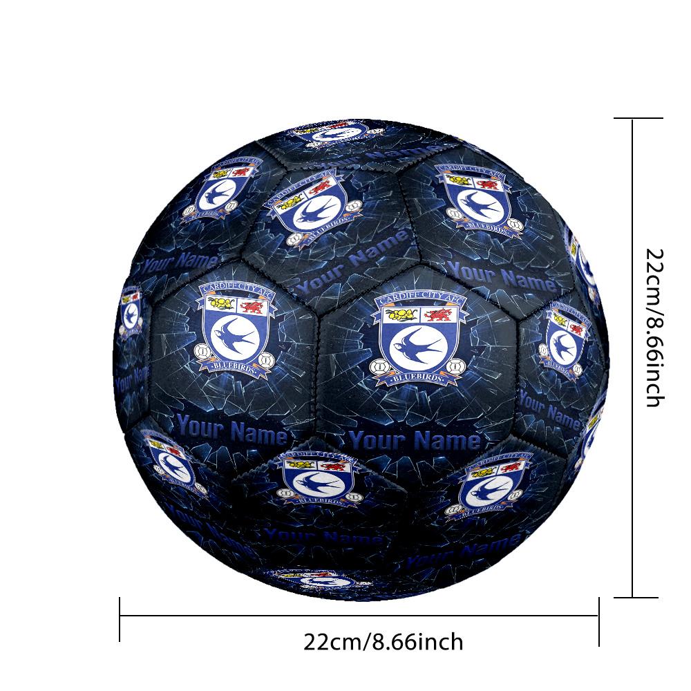 Cardiff City Fashion Size 5 Football Wearproof Non‑Slip Soccer Ball For Sports Training Entertainment Use