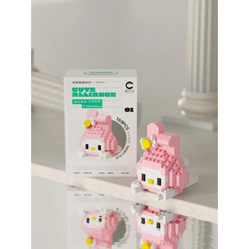 MINISO Cartoon Ornaments Micro Building Blocks Action Figures Nano Blocks Disney Sanrio Kids Toys Christmas Birthdays Gifs