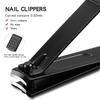 Black Stainless Steel Nail Clipper Set with Dead Skin Nippers, Pedicure Knife, and Blackhead Needle.