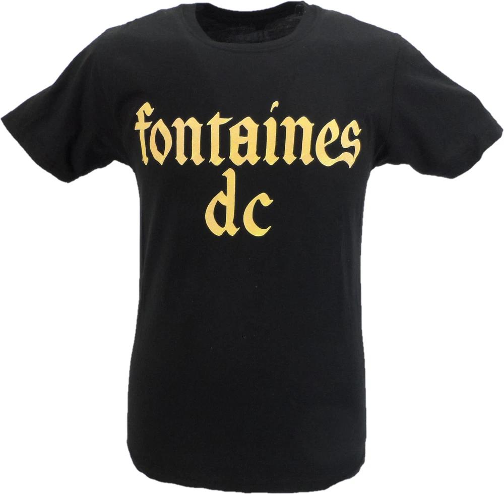 Unisexs Black Official Fontaines DC Gothic Logo T Shirt S