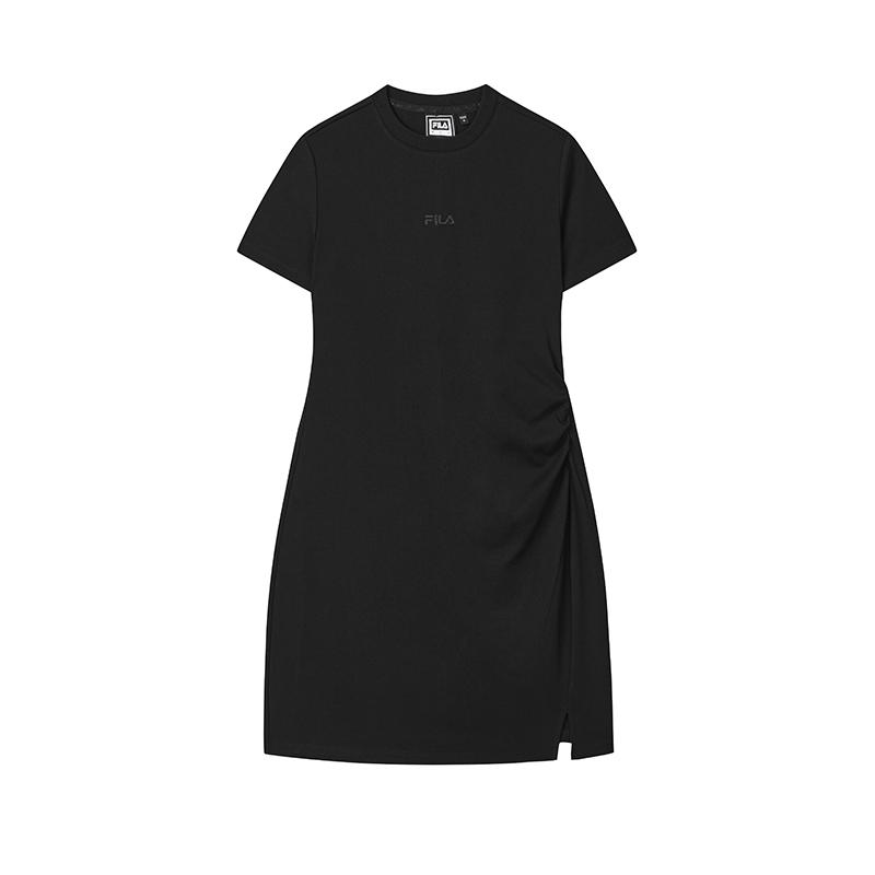 New FILA ORIGINALE Short Sleeved Dress Women's Jet Black F51W529313F-BK