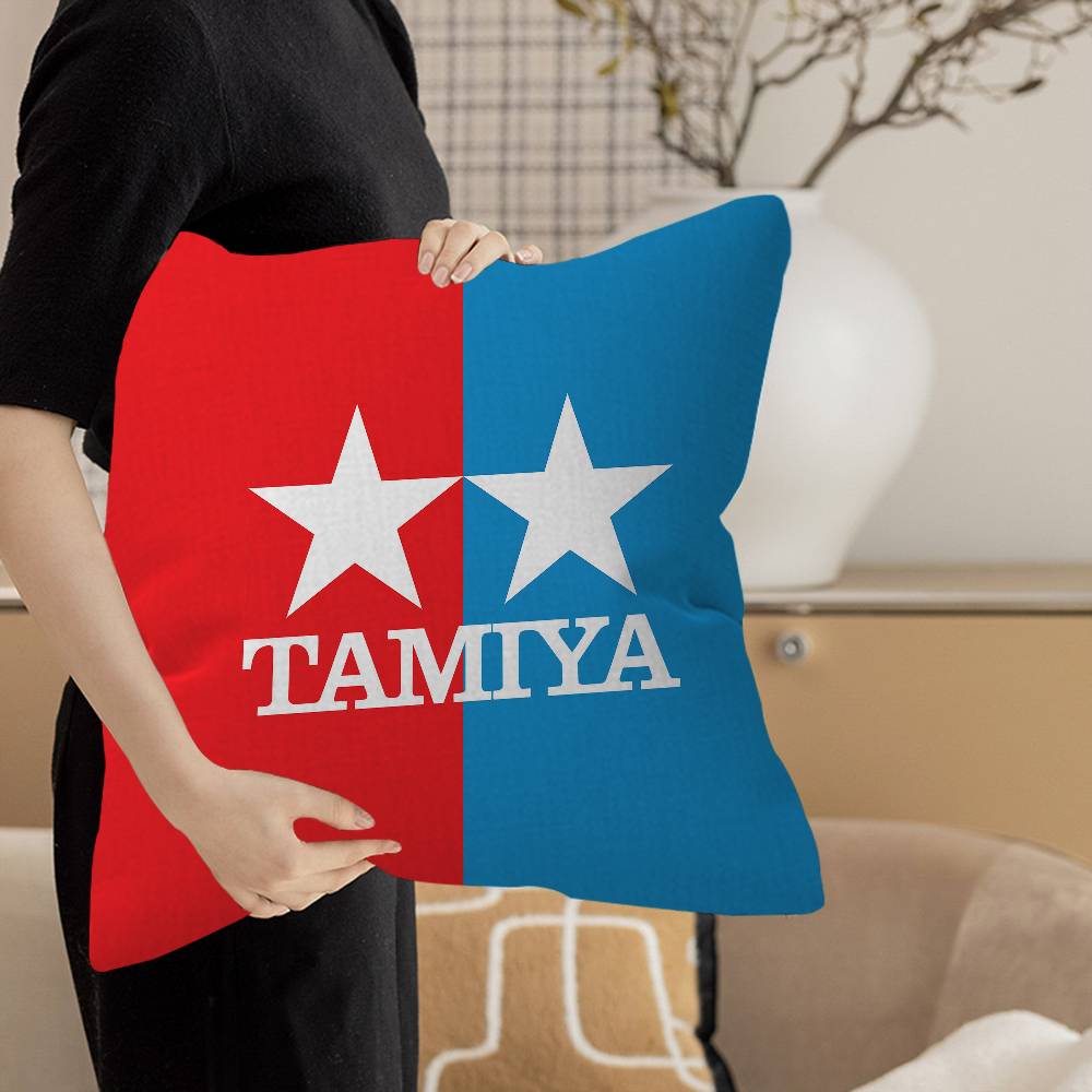 T-Tamiya Logo Pillowcase Toon Gift Cushion Cover Bedroom Home Sofa Chair Seat Decor Pillow Case