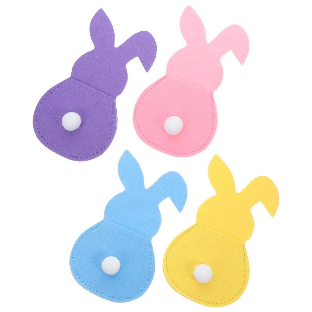 4 Pcs Outside Toys for Kids Easter Bunny Tableware Flatware Storage Case Knives Silverware Organizer Kitchen Estantes