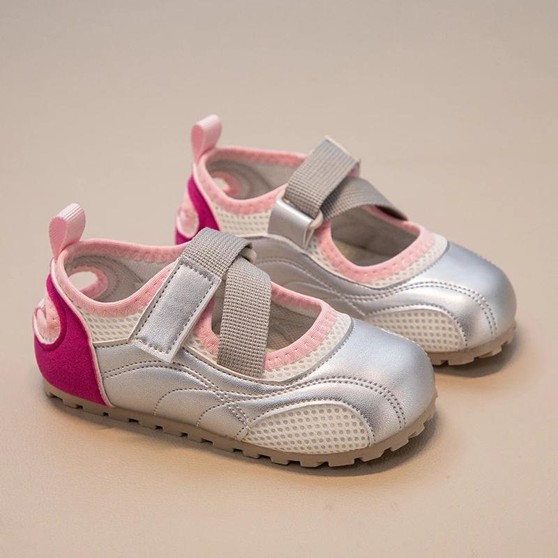 

New Spring New Children Casual Shoes for Girls Non-Slip Breathable Casual Toddler Footwear Shoes for Daily Wear Soft Comfortable 23 срібний