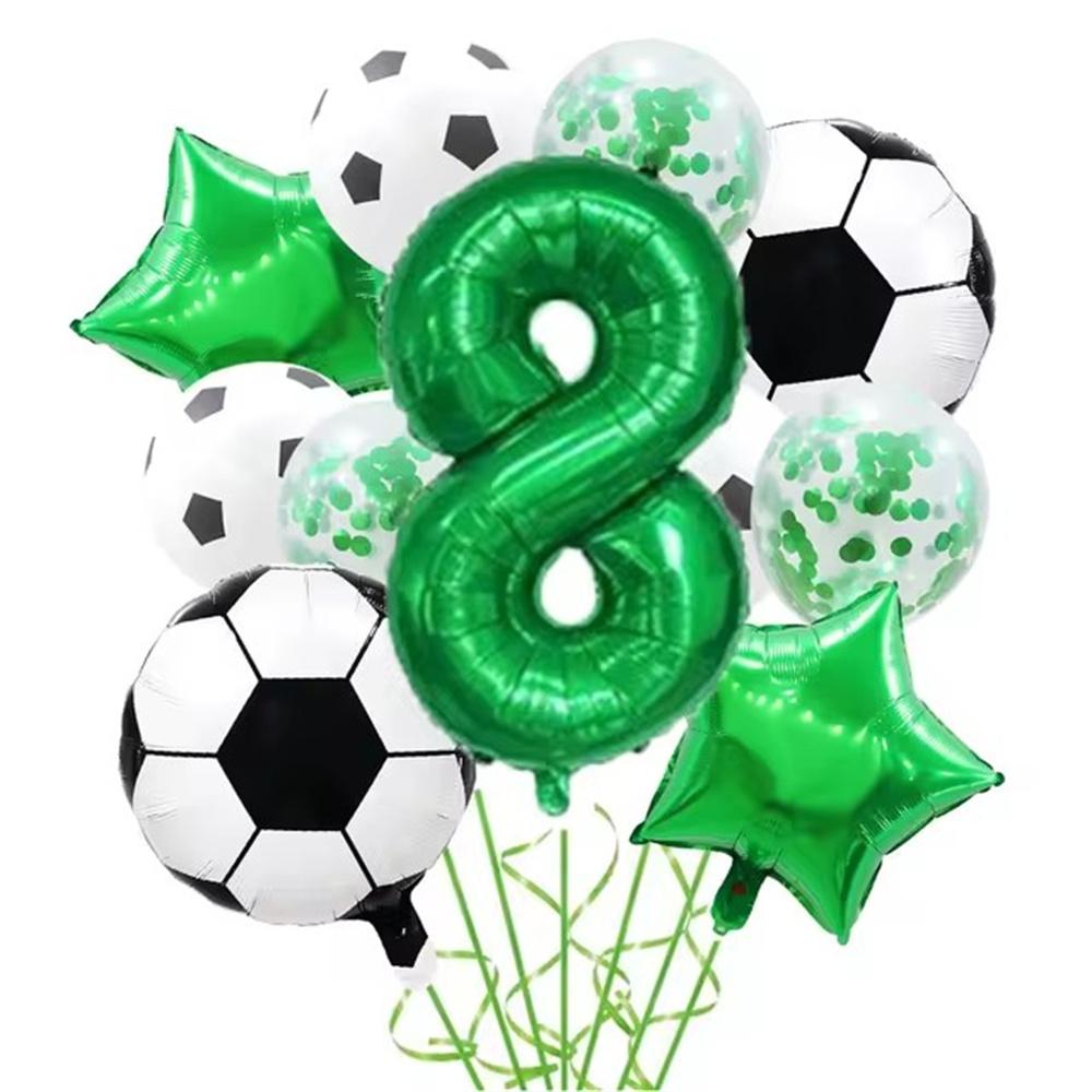 1 Set Helium Foil Globos Football Balloons Birthday Party Decorations Kids Boy 32Inch Green Number Ball Soccer Sports Supplies